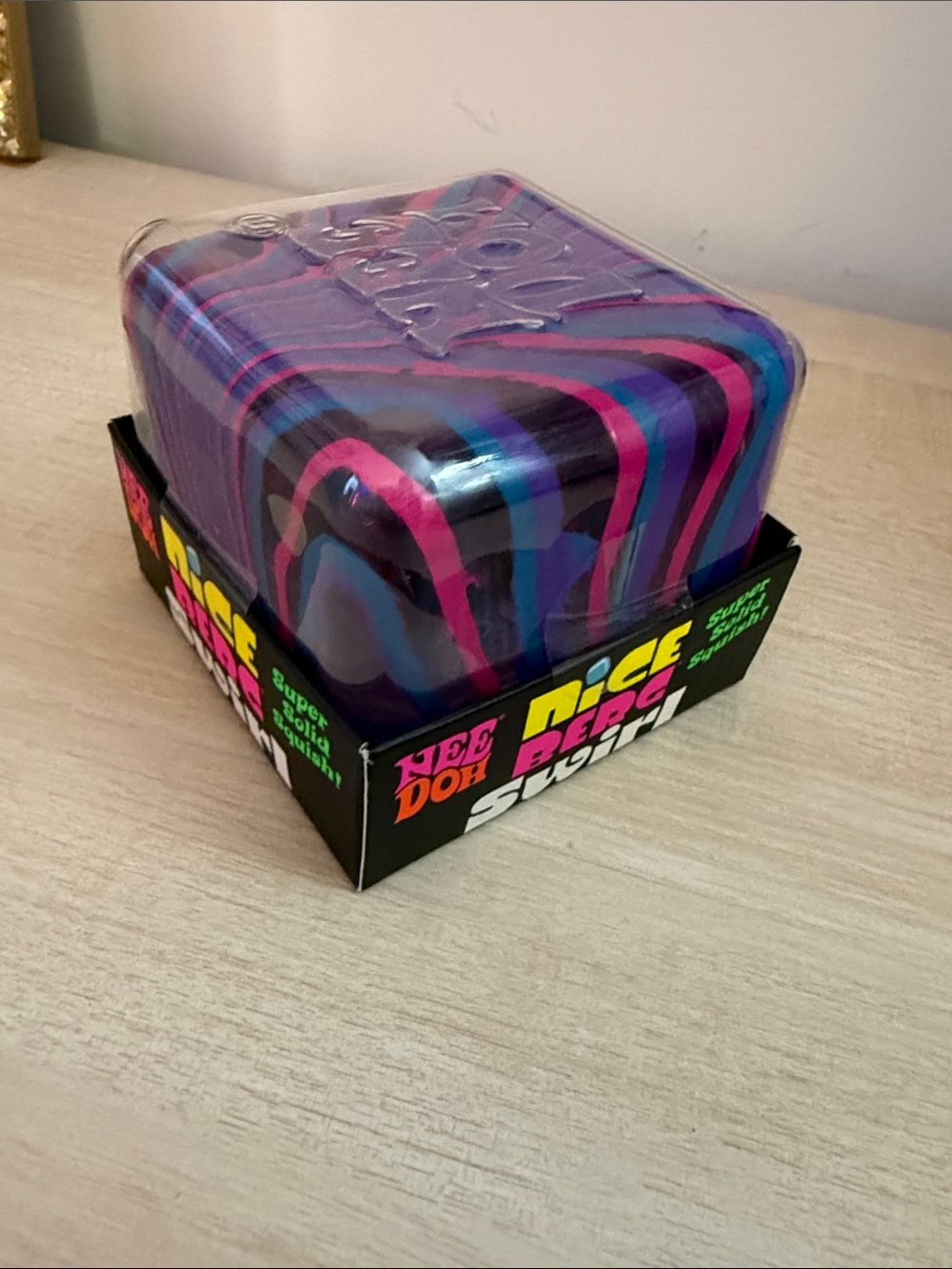 NeeDoh Multicolor nice Berg swirl squishy Stress Toy - Purple & Pink authentic